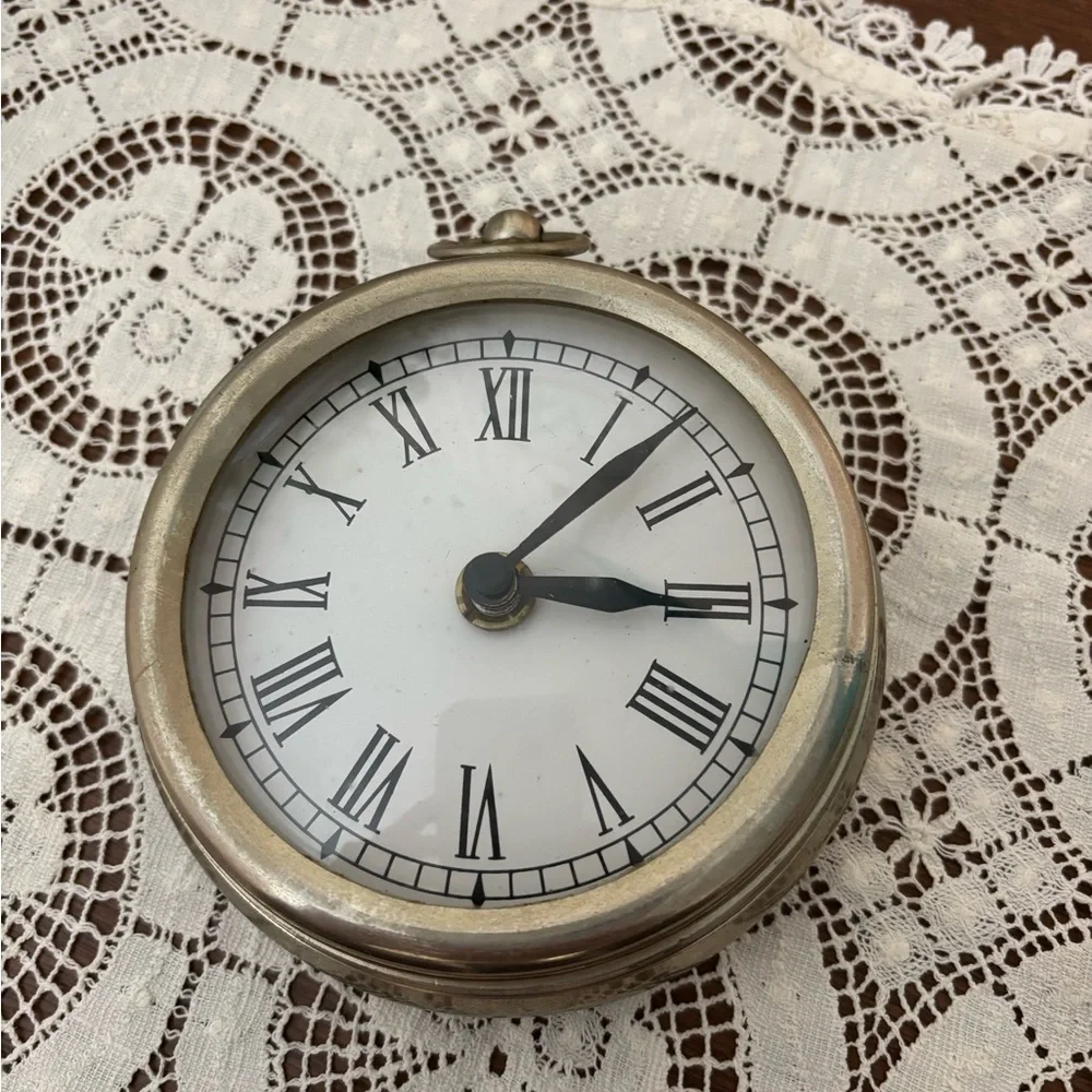 Classic Silver Plated Brass Pocket Watch Wall Clock